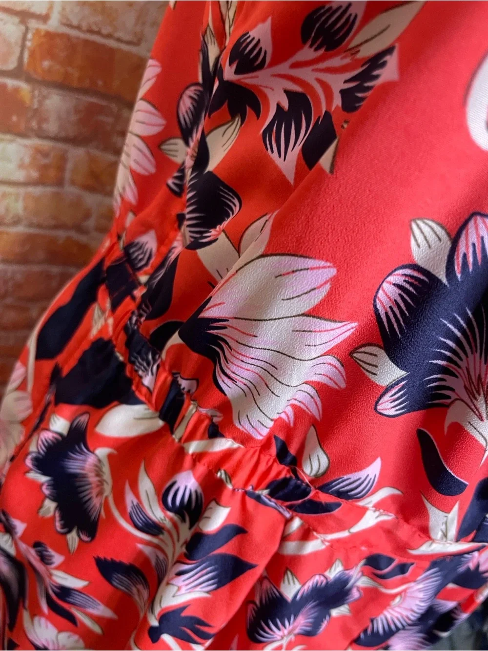 J. Crew Coral and Navy  Floral  Spaghetti-Strap Seaside Cami Sundress